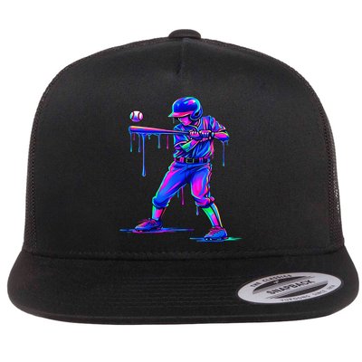 Ice Cream Drip Baseball Melting Bat Player Flatbill Hat