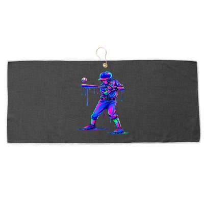 Ice Cream Drip Baseball Melting Bat Player Large Microfiber Waffle Golf Towel