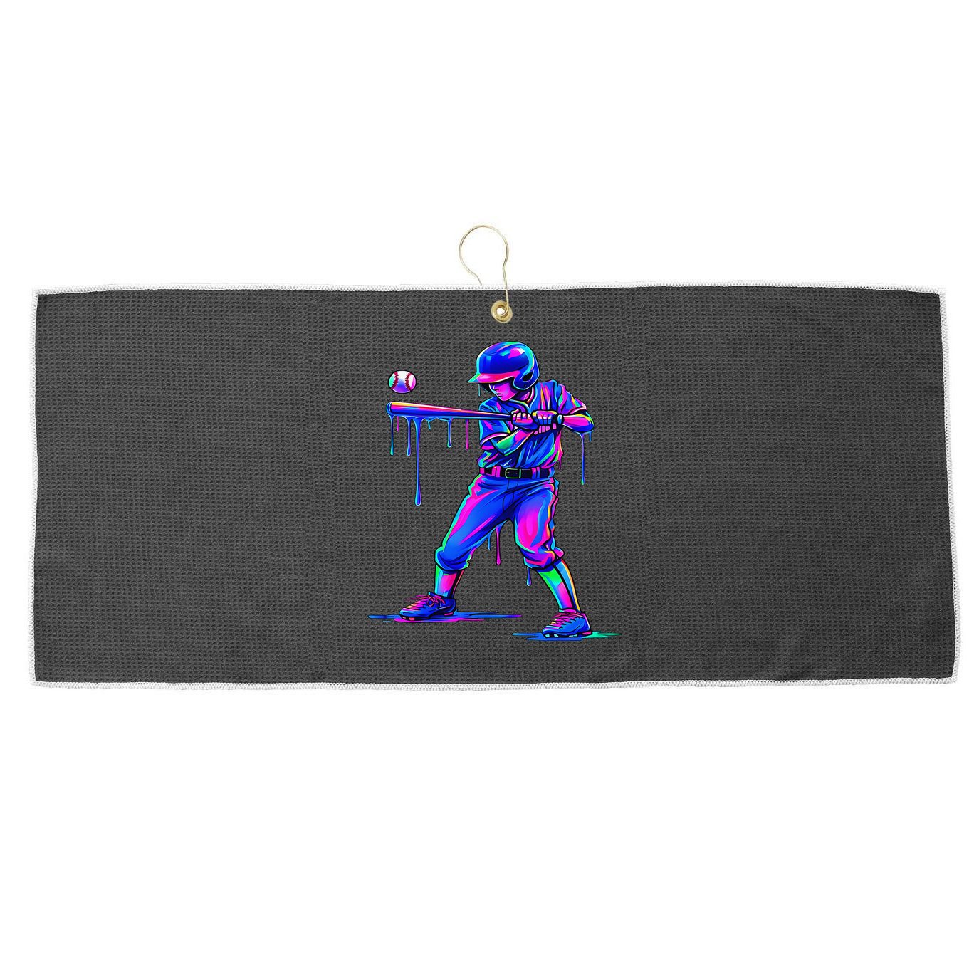 Ice Cream Drip Baseball Melting Bat Player Large Microfiber Waffle Golf Towel