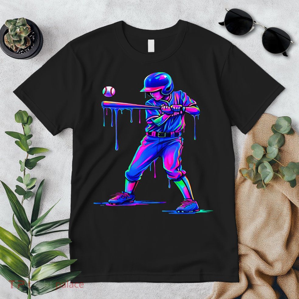 Ice Cream Drip Baseball Melting Bat Player Premium T-Shirt