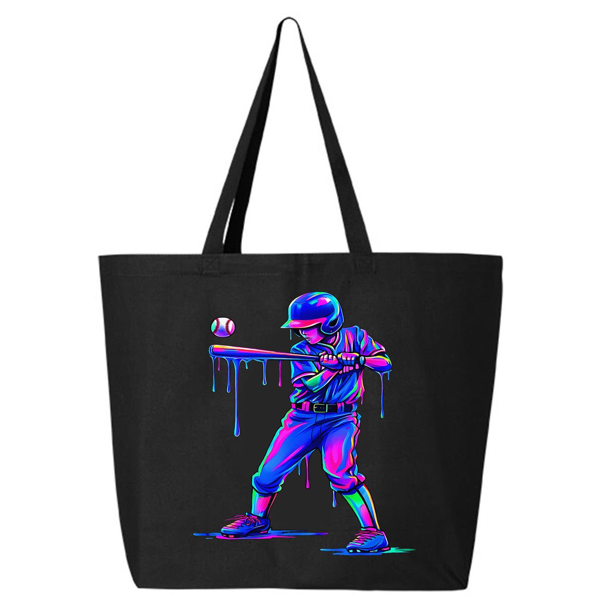 Ice Cream Drip Baseball Melting Bat Player 25L Jumbo Tote