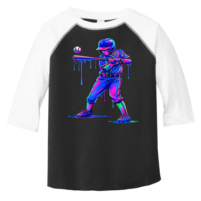 Ice Cream Drip Baseball Melting Bat Player Toddler Fine Jersey T-Shirt