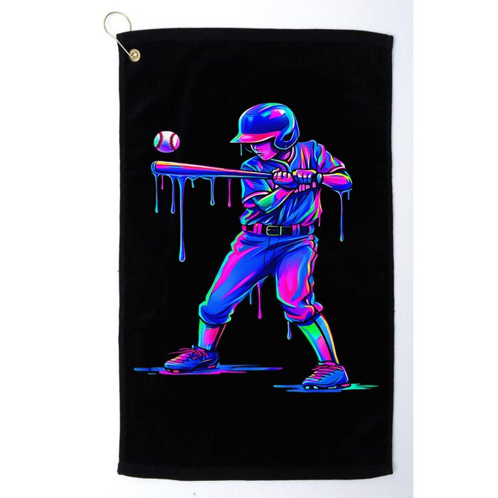 Ice Cream Drip Baseball Melting Bat Player Golf Towel