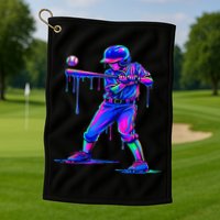 Ice Cream Drip Baseball Melting Bat Player Golf Towel