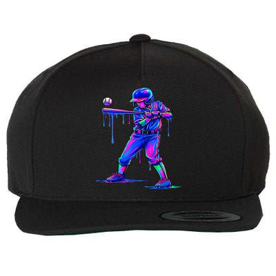 Ice Cream Drip Baseball Melting Bat Player Wool Snapback Cap