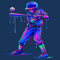 Ice Cream Drip Baseball Melting Bat Player Infant Baby Jersey Bodysuit