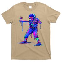 Ice Cream Drip Baseball Melting Bat Player T-Shirt