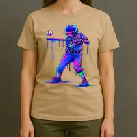 Ice Cream Drip Baseball Melting Bat Player T-Shirt