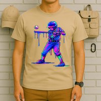 Ice Cream Drip Baseball Melting Bat Player T-Shirt