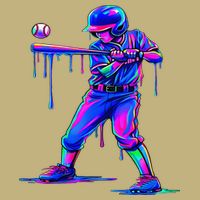 Ice Cream Drip Baseball Melting Bat Player Button