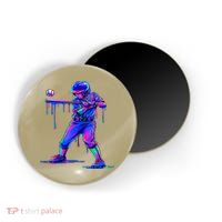Ice Cream Drip Baseball Melting Bat Player Magnet