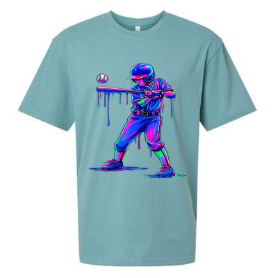 Ice Cream Drip Baseball Melting Bat Player Sueded Cloud Jersey T-Shirt