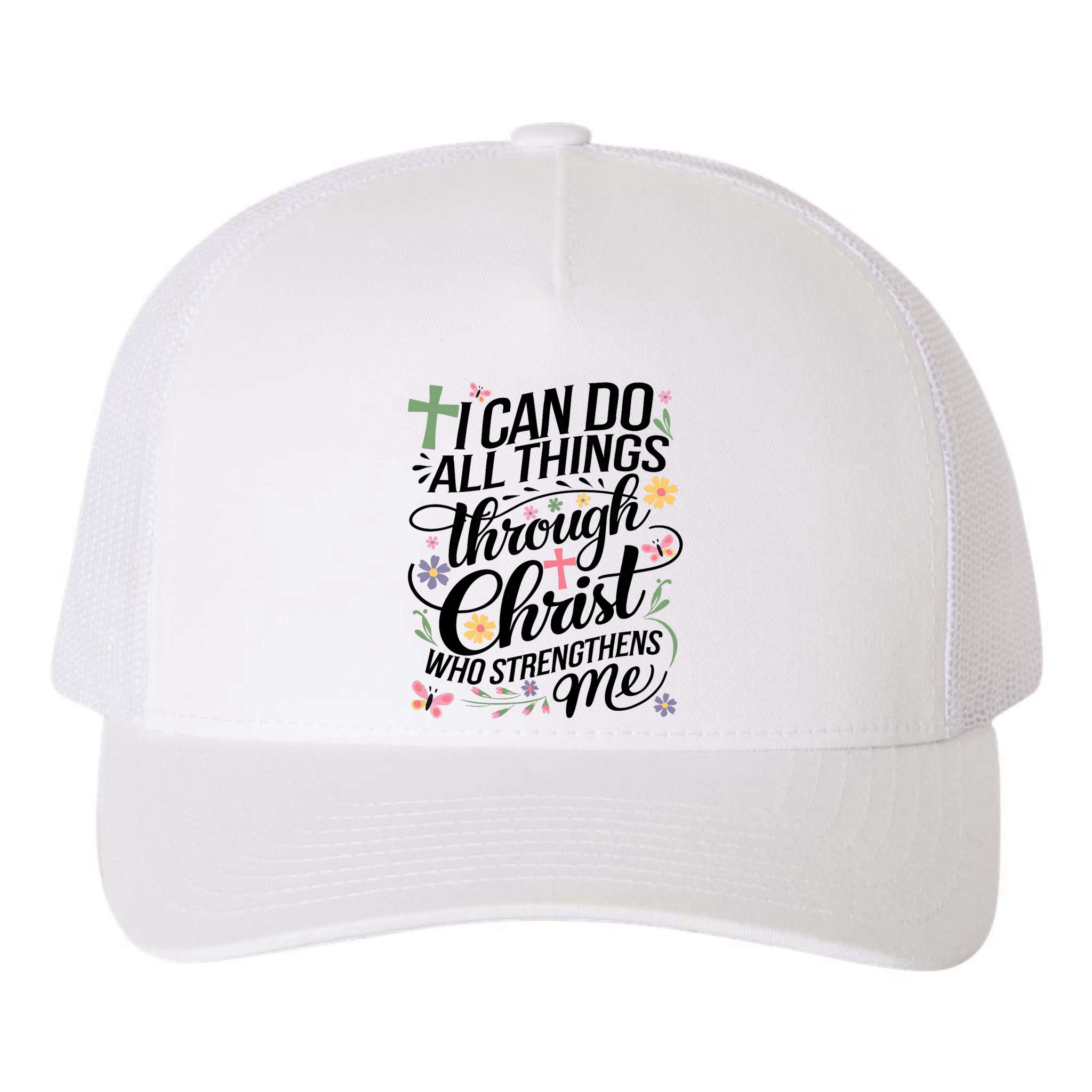 I Can Do All Things Through Christ Religious Christian Faith Yupoong Adult 5-Panel Trucker Hat