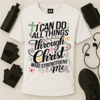 I Can Do All Things Through Christ Religious Christian Faith Cooling Performance Crew T-Shirt