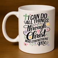 I Can Do All Things Through Christ Religious Christian Faith 11oz C Handle Ceramic Mug