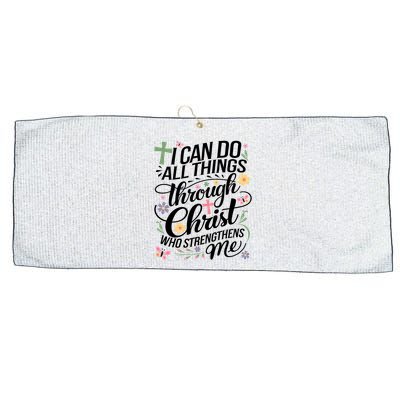 I Can Do All Things Through Christ Religious Christian Faith Large Microfiber Waffle Golf Towel