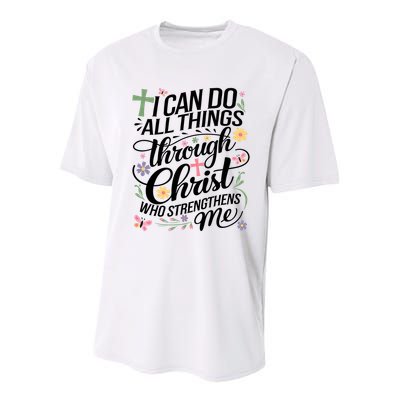 I Can Do All Things Through Christ Religious Christian Faith Youth Performance Sprint T-Shirt