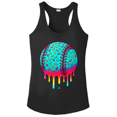 Ice Cream Drip Baseball Stuff Baseball Ladies PosiCharge Competitor Racerback Tank