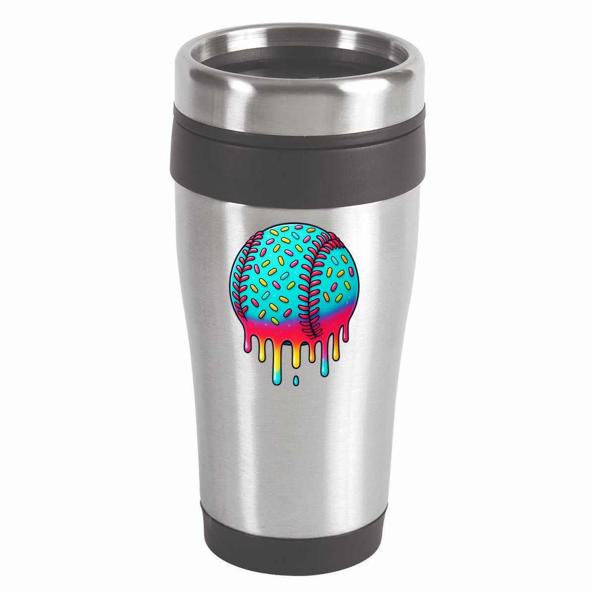 Ice Cream Drip Baseball Stuff Baseball 16oz Travel Tumbler