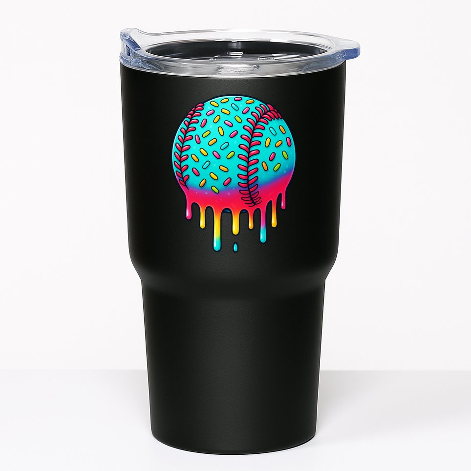 Ice Cream Drip Baseball Stuff Baseball Tumbler