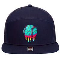 Ice Cream Drip Baseball Stuff Baseball 7 Panel Mesh Trucker Snapback Hat