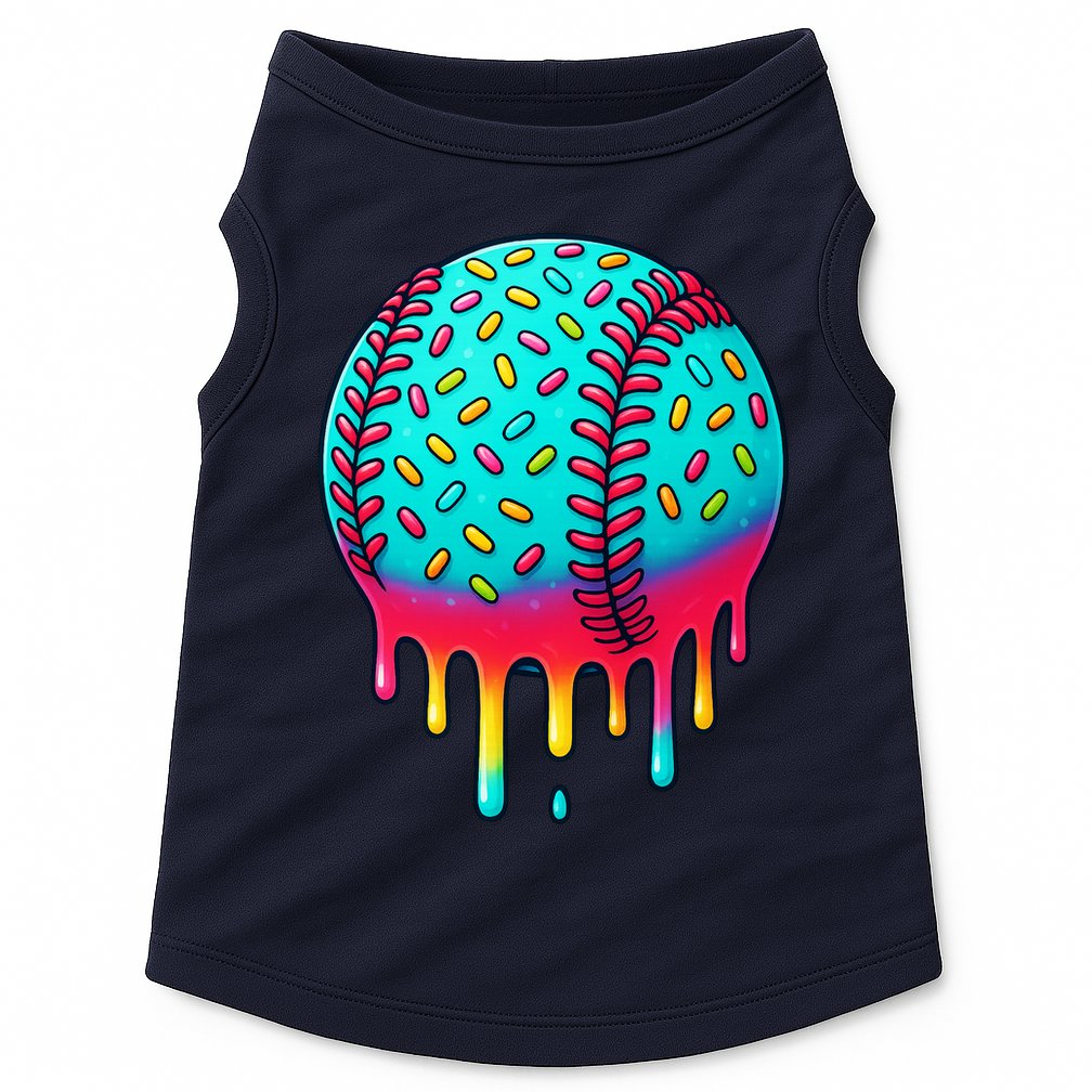 Ice Cream Drip Baseball Stuff Baseball Doggie Tank