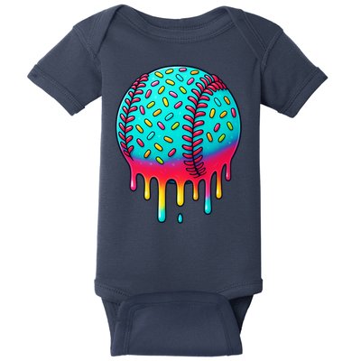 Ice Cream Drip Baseball Stuff Baseball Baby Bodysuit