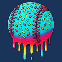 Ice Cream Drip Baseball Stuff Baseball Ladies Long Sleeve Shirt