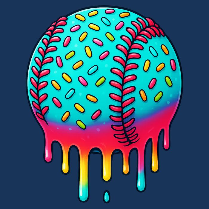 Ice Cream Drip Baseball Stuff Baseball Ladies Long Sleeve Shirt