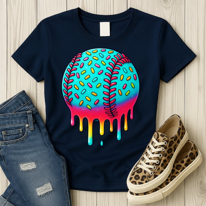 Ice Cream Drip Baseball Stuff Baseball Womens T-Shirt