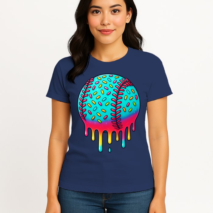 Ice Cream Drip Baseball Stuff Baseball Womens T-Shirt