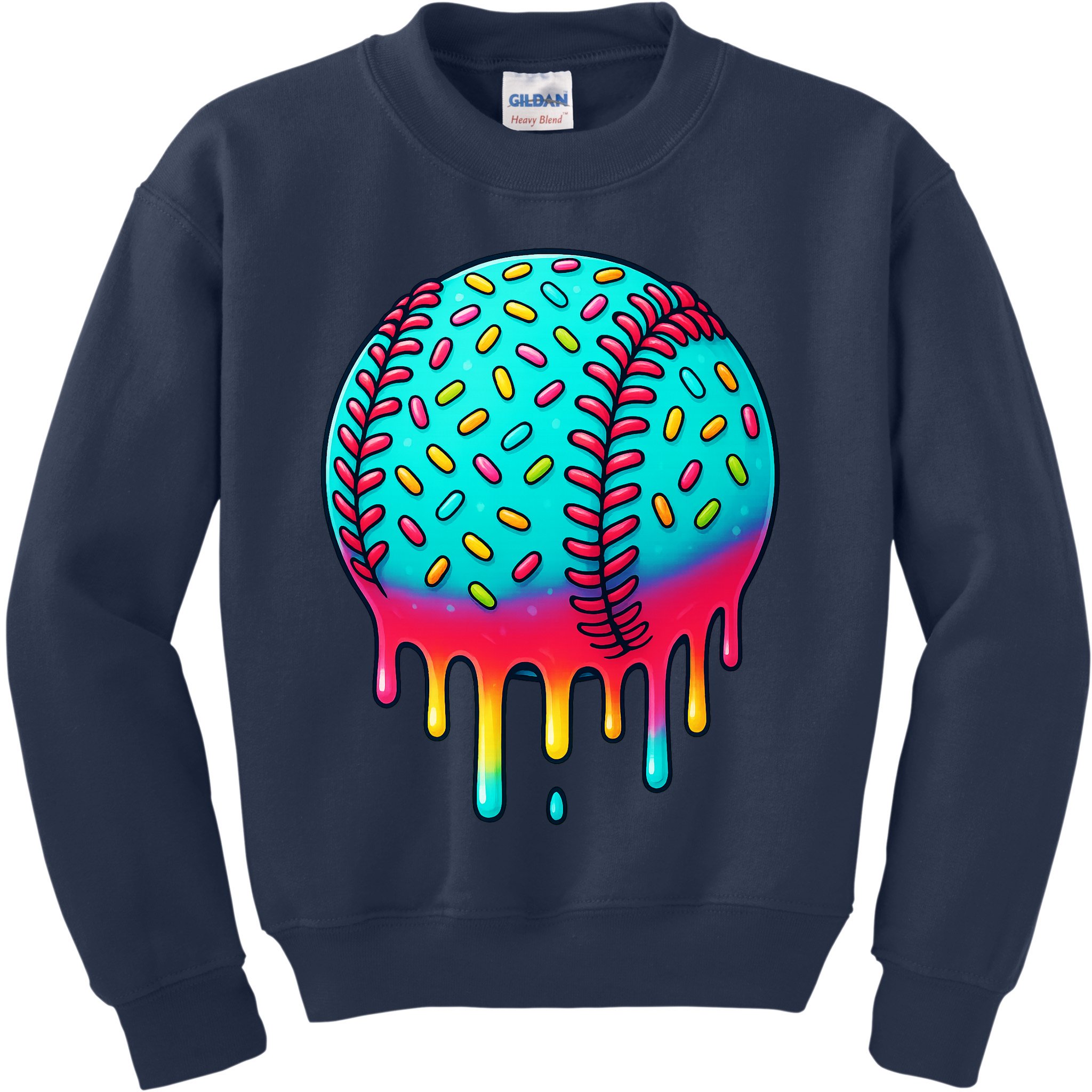 Ice Cream Drip Baseball Stuff Baseball Kids Sweatshirt