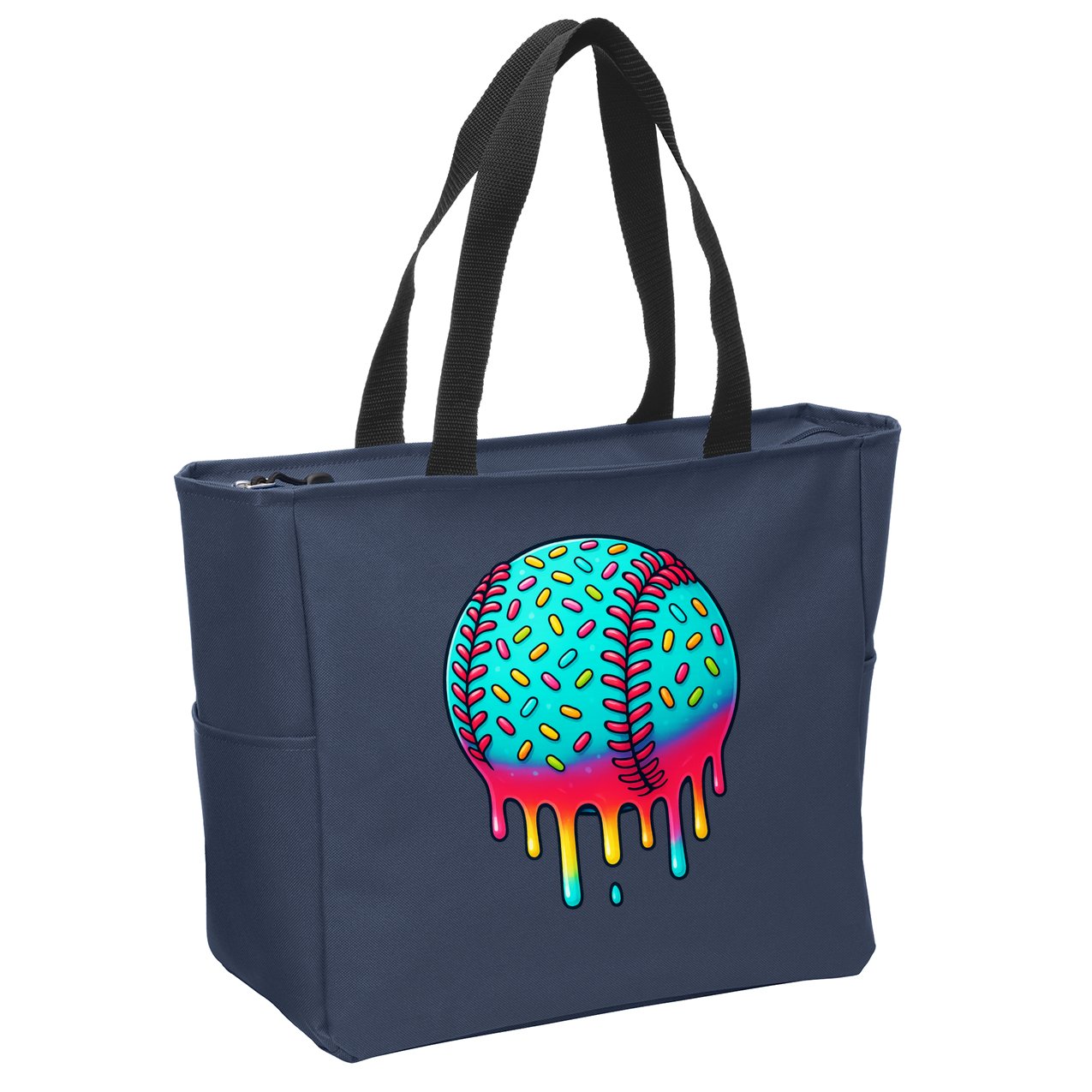 Ice Cream Drip Baseball Stuff Baseball Zip Tote Bag