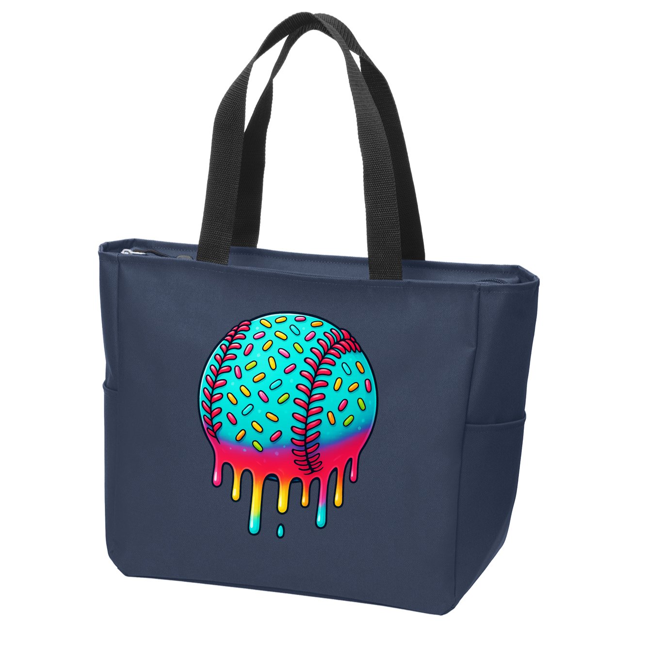 Ice Cream Drip Baseball Stuff Baseball Zip Tote Bag