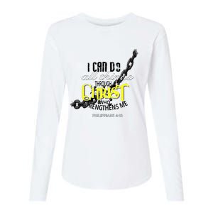 I Can Do All Things Through Christ Philippians 413 Bible Womens Cotton Relaxed Long Sleeve T-Shirt