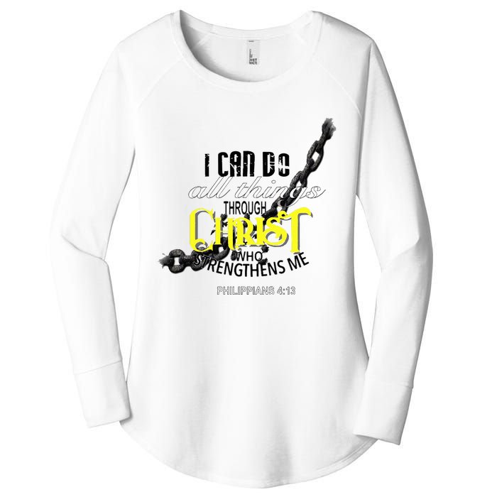 I Can Do All Things Through Christ Philippians 413 Bible Women's Perfect Tri Tunic Long Sleeve Shirt