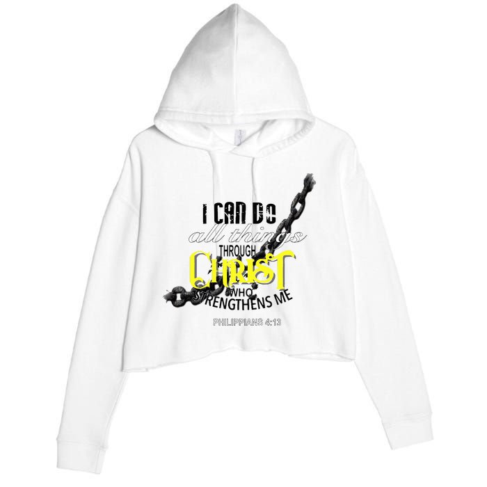 I Can Do All Things Through Christ Philippians 413 Bible Crop Fleece Hoodie