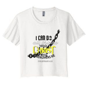 I Can Do All Things Through Christ Philippians 413 Bible Women's Crop Top Tee