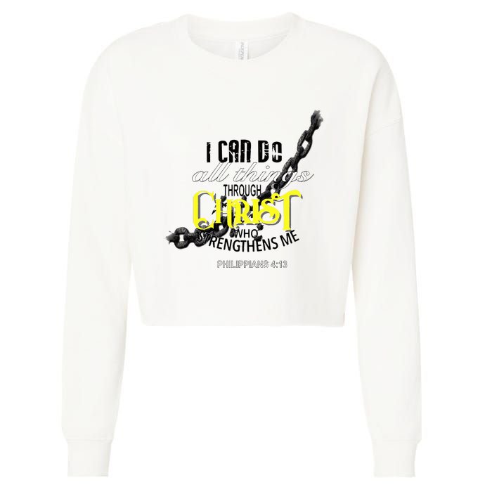 I Can Do All Things Through Christ Philippians 413 Bible Cropped Pullover Crew