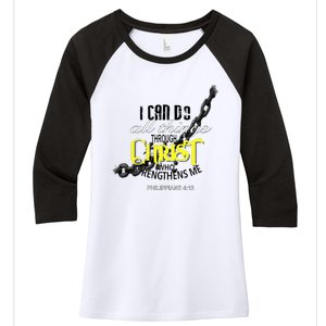 I Can Do All Things Through Christ Philippians 413 Bible Women's Tri-Blend 3/4-Sleeve Raglan Shirt