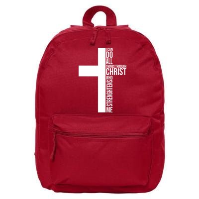 I Can Do All Things Through Christ Who Strengthens Me 16 in Basic Backpack