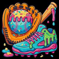 Ice Cream Drip Baseball Stuff Baseball Drip Cooling Performance Crew T-Shirt