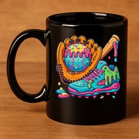 Ice Cream Drip Baseball Stuff Baseball Drip 11oz C Handle Ceramic Mug