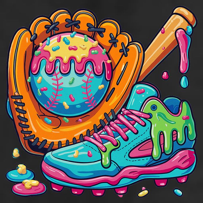 Ice Cream Drip Baseball Stuff Baseball Drip 11oz C Handle Ceramic Mug