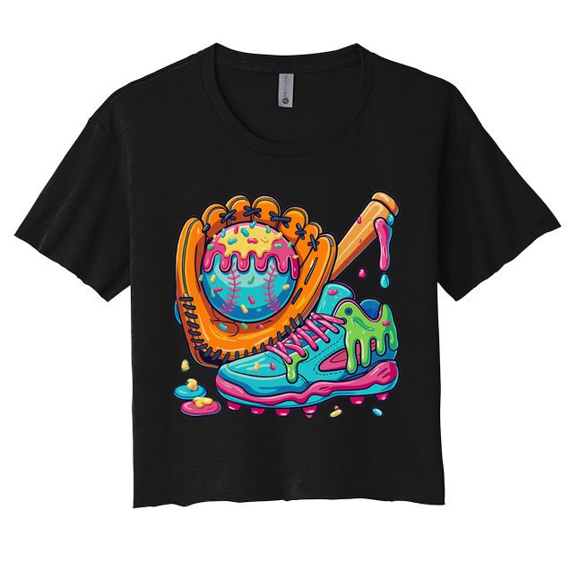 Ice Cream Drip Baseball Stuff Baseball Drip Crop Top