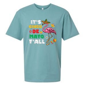 It's Cinco De Mayo Y'all Funny Flamingo Cinco De Mayo Sueded Cloud Jersey T-Shirt