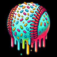 Ice Cream Drip Baseball Stuff Baseball Drip Cooling Performance Crew T-Shirt