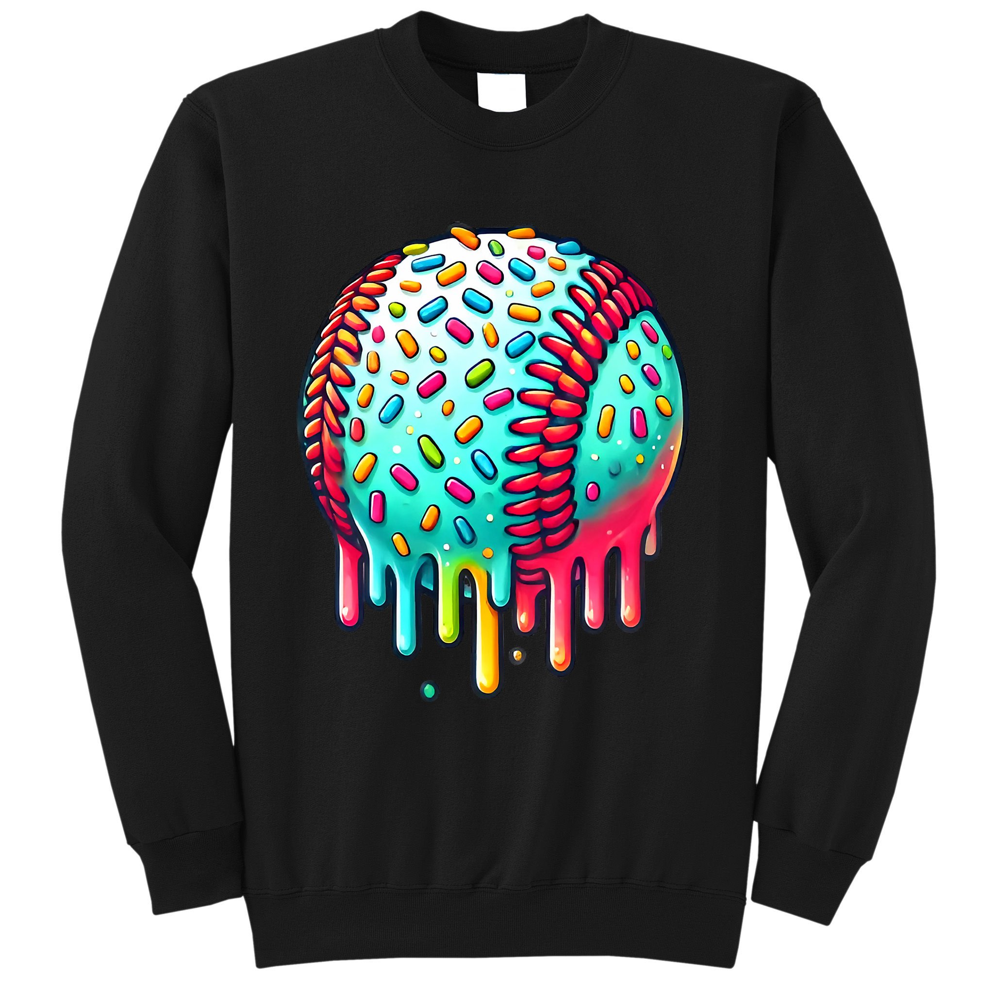 Ice Cream Drip Baseball Stuff Baseball Drip Sweatshirt