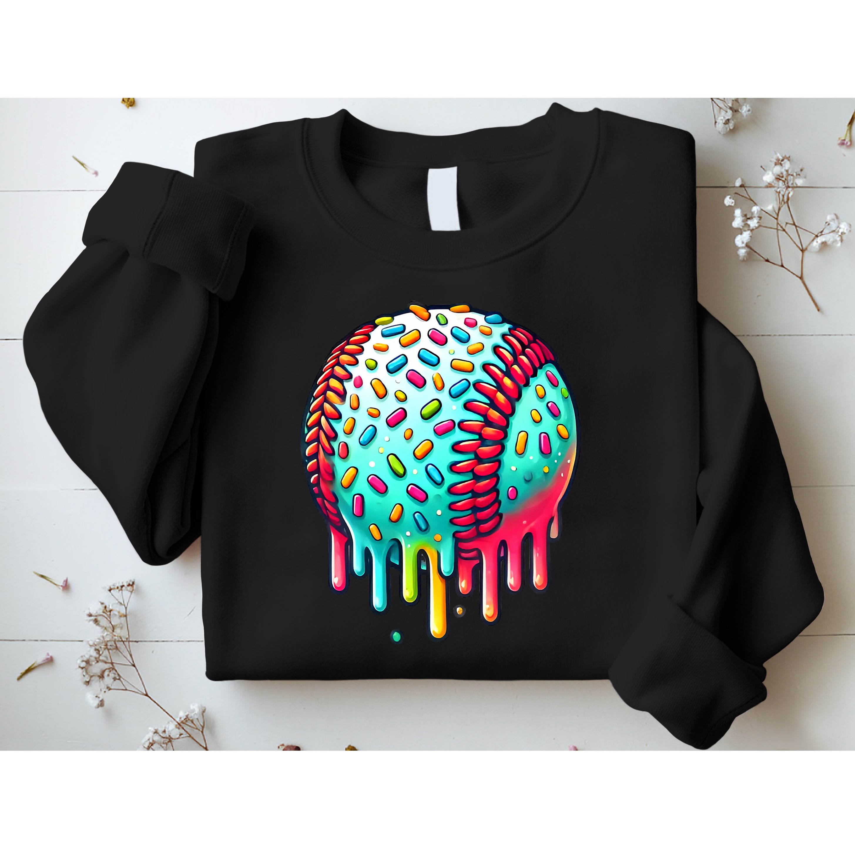 Ice Cream Drip Baseball Stuff Baseball Drip Sweatshirt
