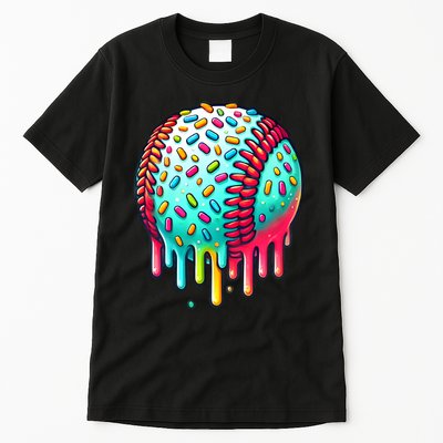 Ice Cream Drip Baseball Stuff Baseball Drip Tall T-Shirt